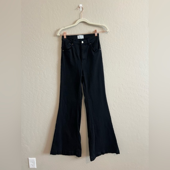 Rolla’s Eastcoast Flare Jeans | Galactic Black | High Rise Flare - Picture 6 of 8